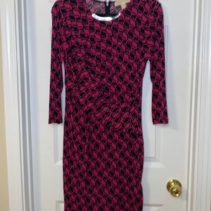 Michael Kors Black and magenta Sz medium wrap style dress